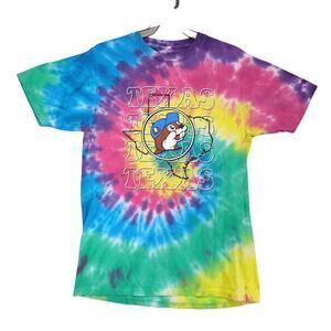 Buc-ee's Texas Rainbow Tie Dye T-Shirt Men's S Short Slv Beaver Psychedelic TX